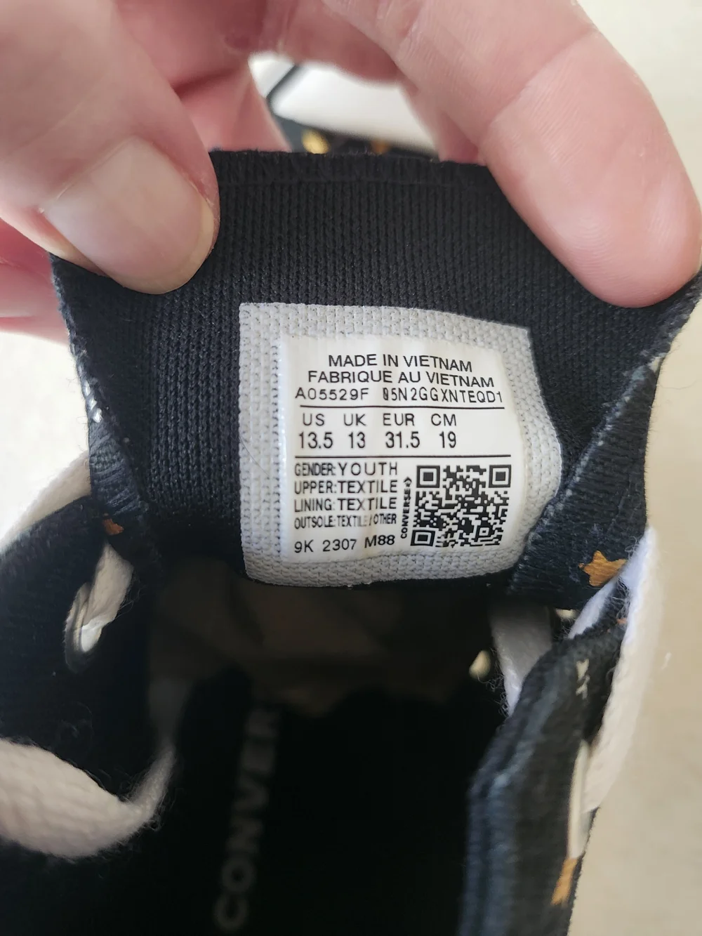 Converse Kids Black High-Top Sneakers Star Print